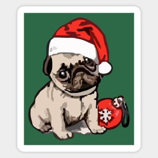 Pug and Christmas tree toy Sticker